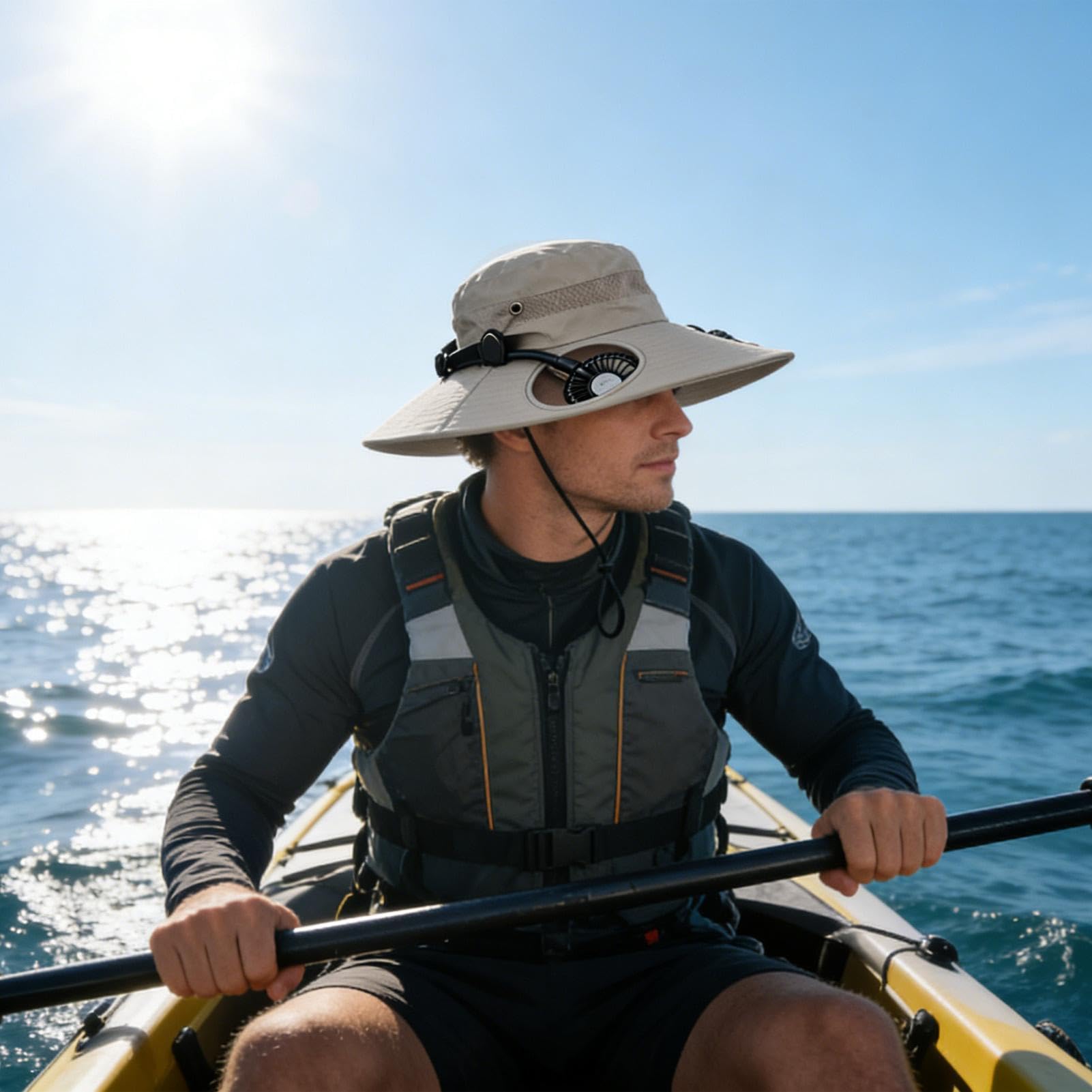 Cappelli alla moda, a tesa larga con ventole, cappello da sole a tesa larga, per spiaggia, campeggio, escursionismo, pesca, giardinaggio, viaggi, corsa