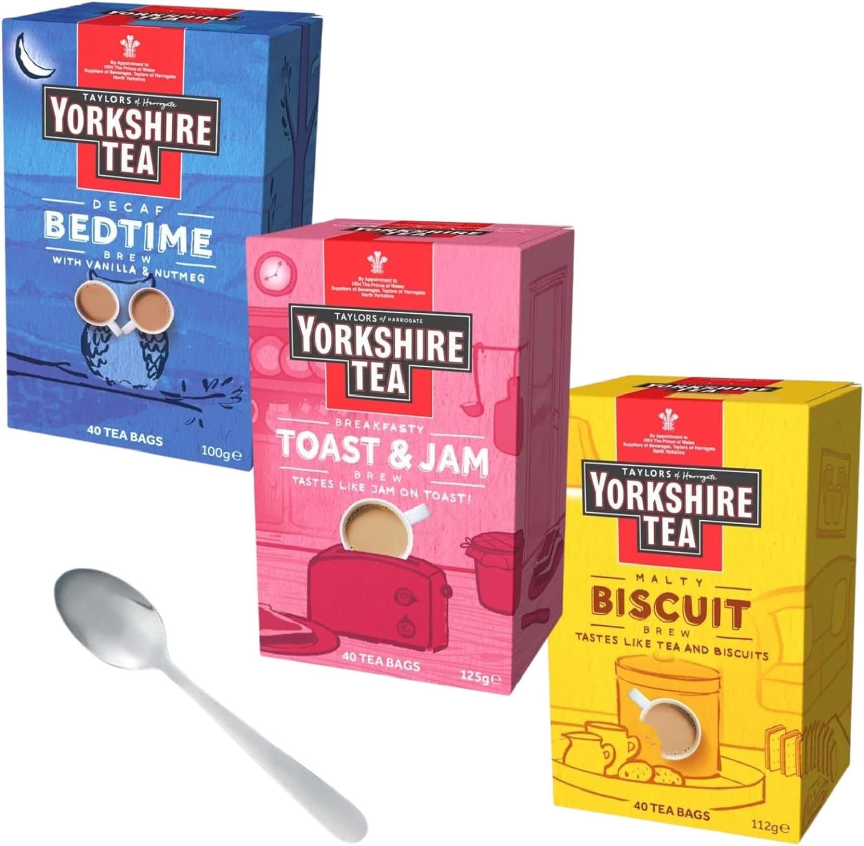 House of Gifts Taylors of Harrogate British Tea Unique 3 pack including Biscuit Brew, Bedtime & Toast & Jam 120 Tea Bags total