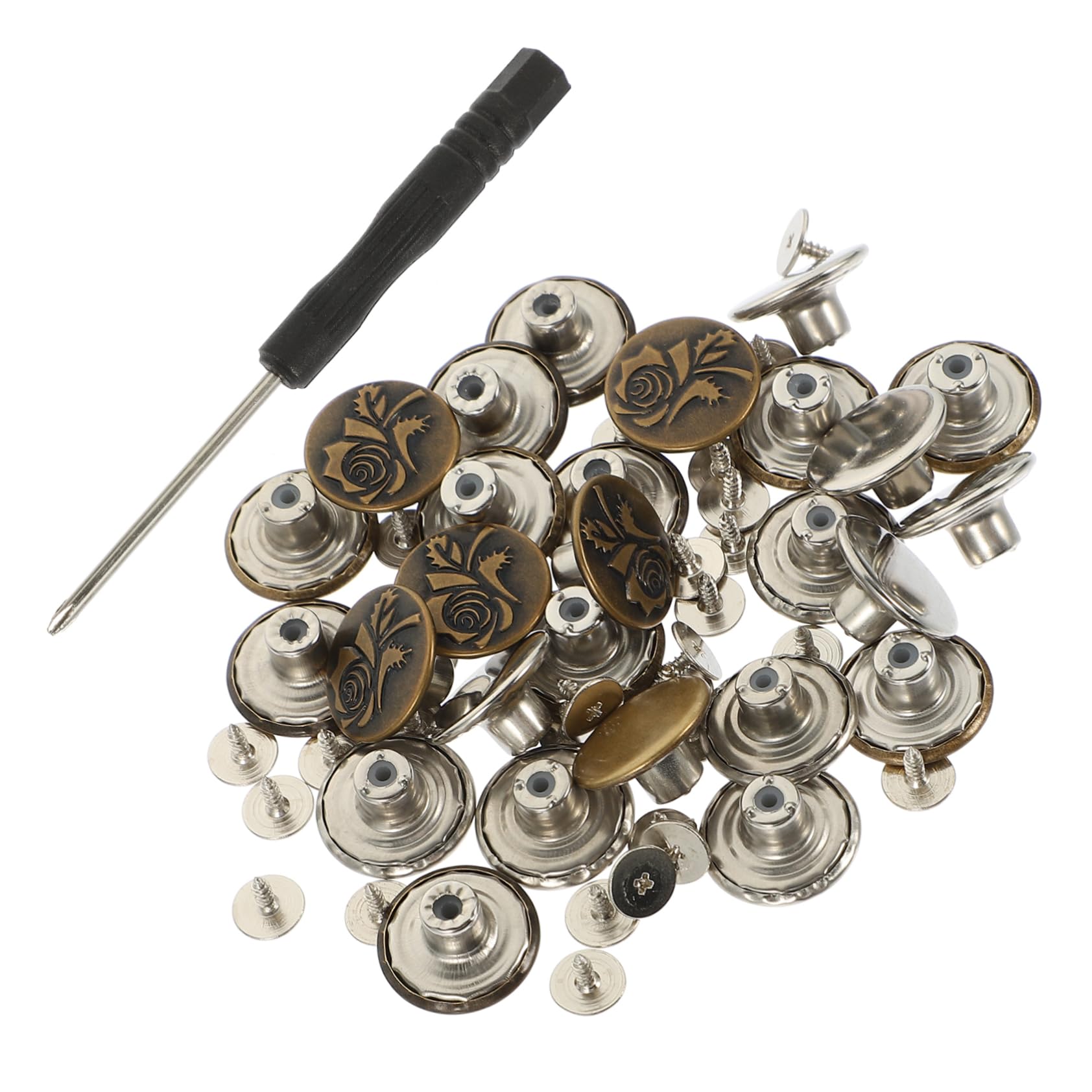 15sets Fibbia Regolabile Per Cuciture Per Jeans e Strumento Regolabile Con Cacciavite