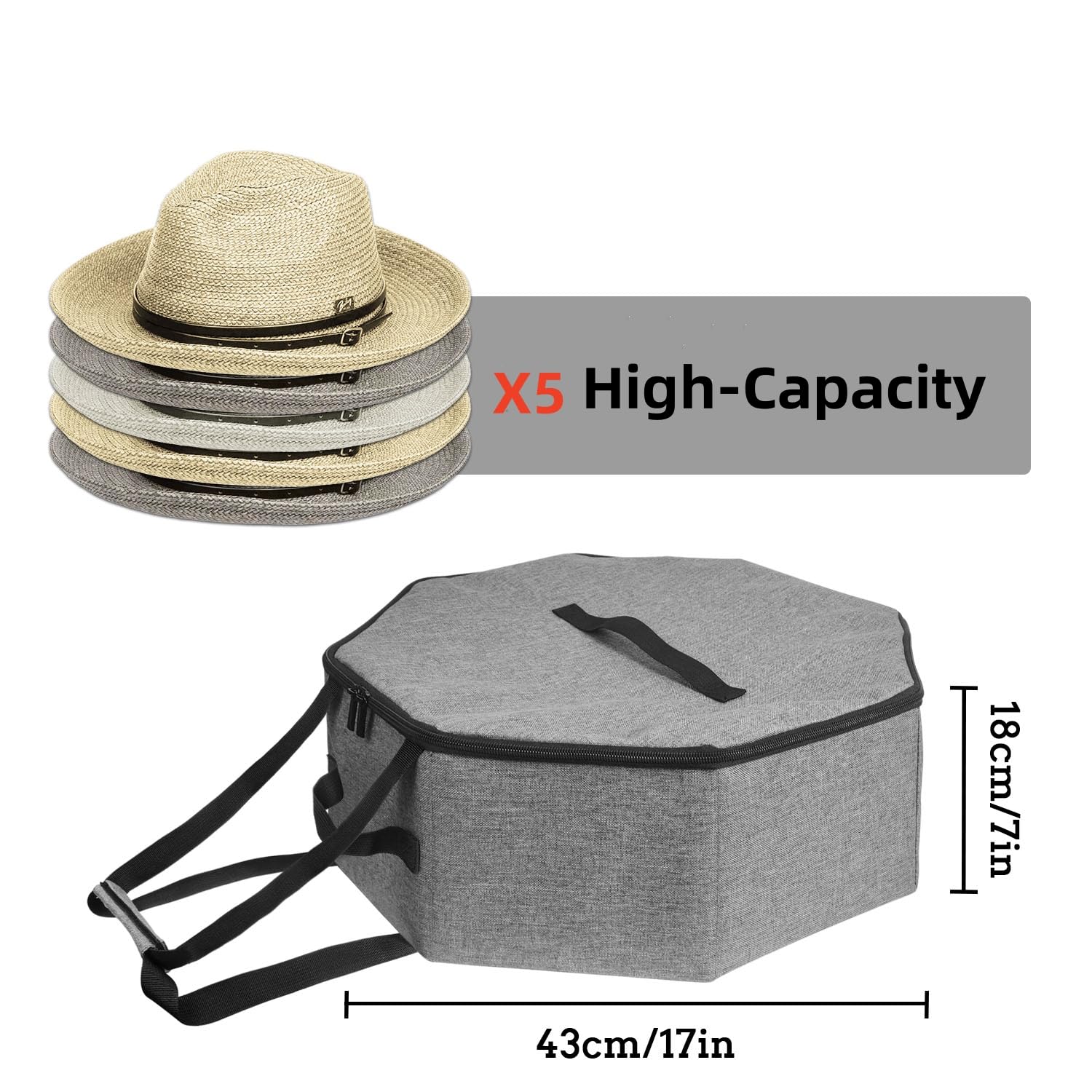Lcoygia Hat Storage Box,Foldable Hardboard Support Hat Box,for Closet Organization,Storage,Dustproof, for Women & Men