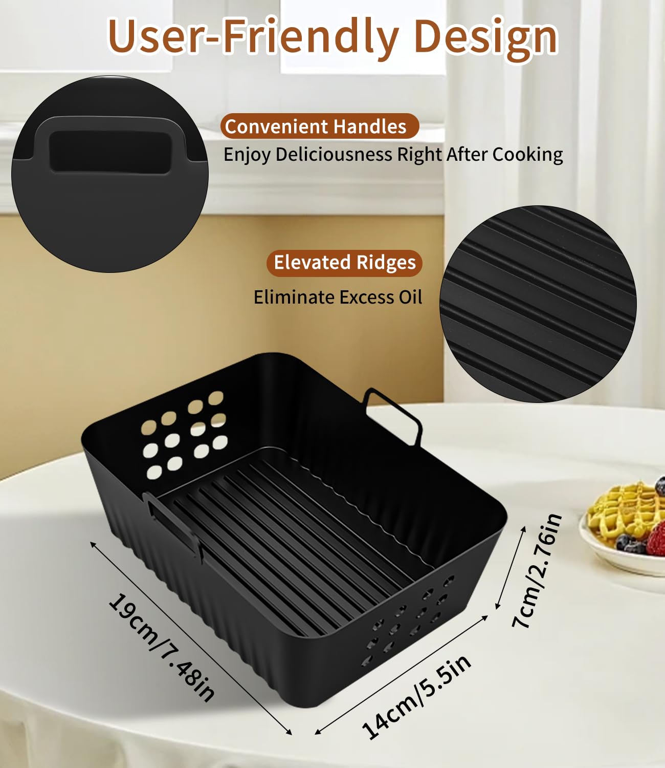 2 silikonowe formy Airfryer do Foodi Max Dual Zone Ninja AF400EU 9,5L, akcesoria do frytkownicy na gorące powietrze Ninja, Double Stack XL SL400EU, doskonałe akcesoria Airfryer do wszechstronnego