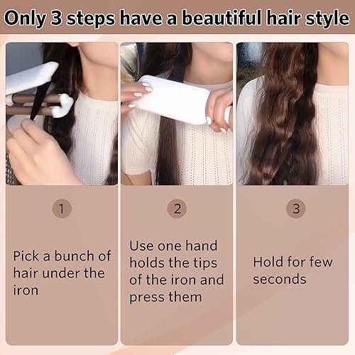 Miniatura 7 de Plancha rizadora de pelo profesional de 3 barriles de 0.6 pulgadas de cerámica de calentamiento rápido para ondas profundas, regalos de San Valentín