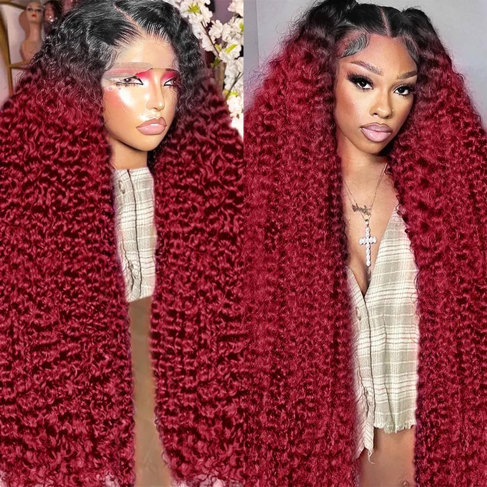 Amazon.com : AMIRTY 32Inch 250 Density Burgundy Deep Wave