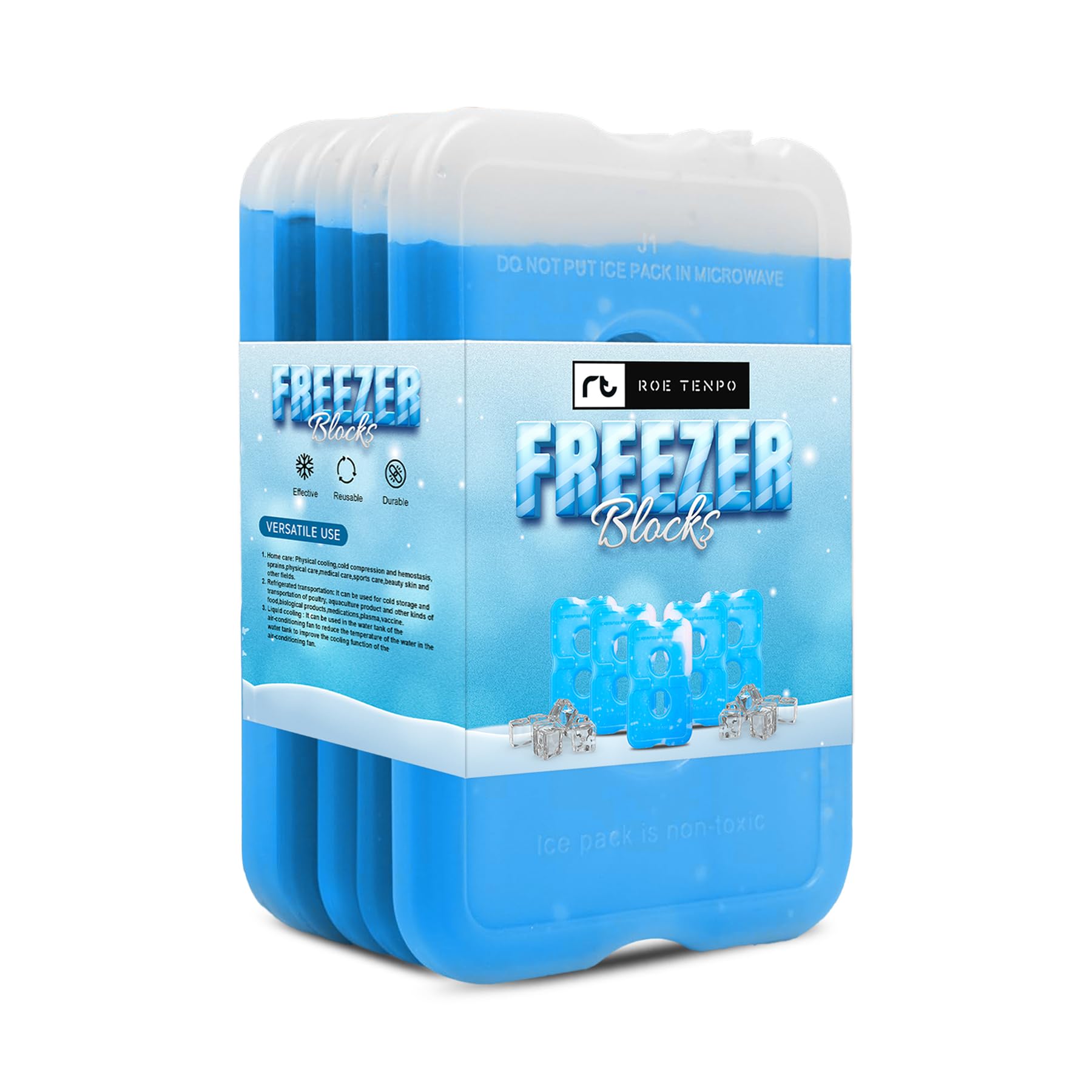Original Cool Pack - Slim & Long-Lasting Reusable Ice Pack Freezer Blocks for Coolers, Lunch Boxes, Beach, Camping, Fishing - Cooler Accessories for Fresh & Cold Food Storage (5 Pack)