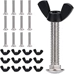 Pet Carrier Fasteners, 12pcs M6 Stainless Steel Replacement Bolts and 12pcs Plastic Butterfly Nuts for Repairing Boxes, Carrier Replacement Parts, Dog Kennel Hardware