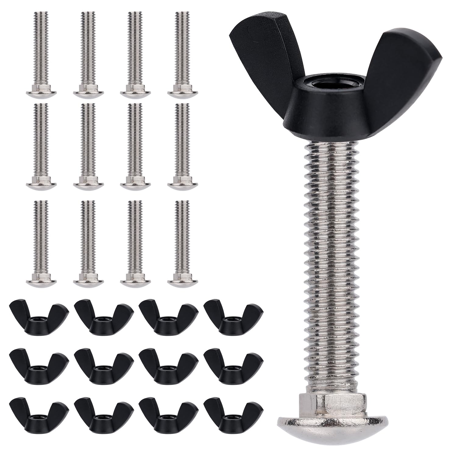 Pet Carrier Fasteners, 12pcs M6 Stainless Steel Replacement Bolts and 12pcs Plastic Butte…