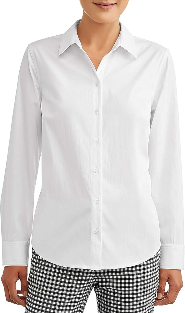 Amazon women's white dress shirt Clearance