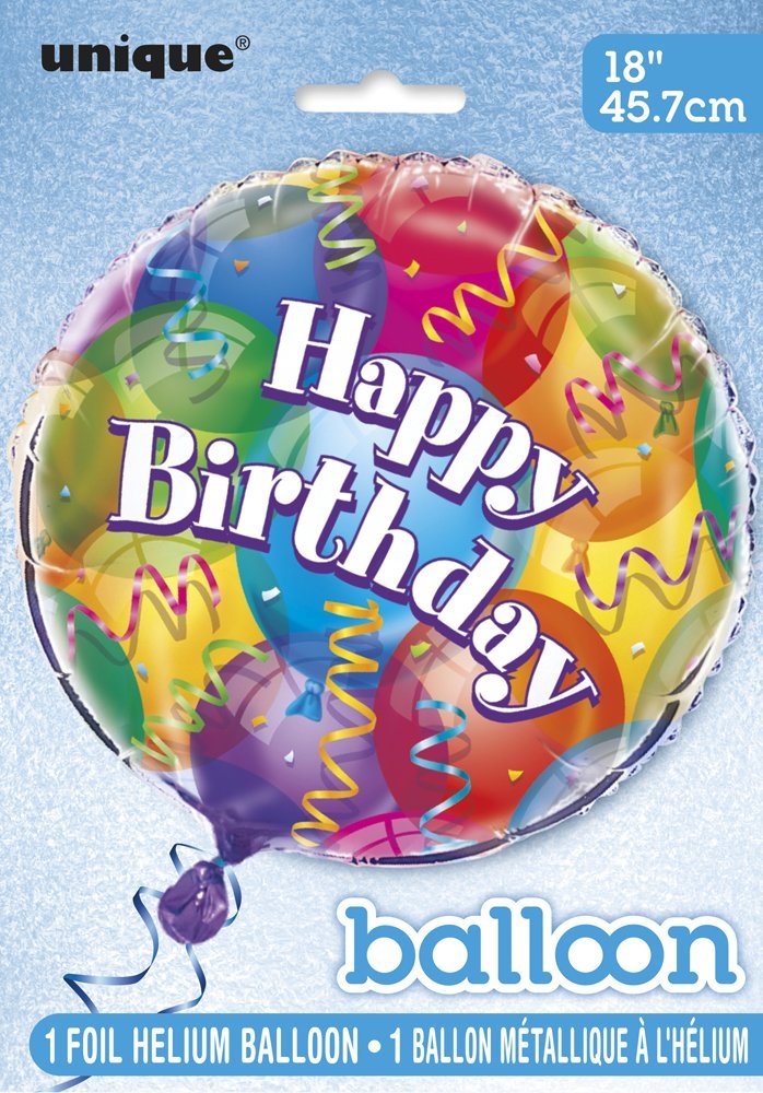 Multicolor Brilliant Birthday Round Foil Balloon - 18