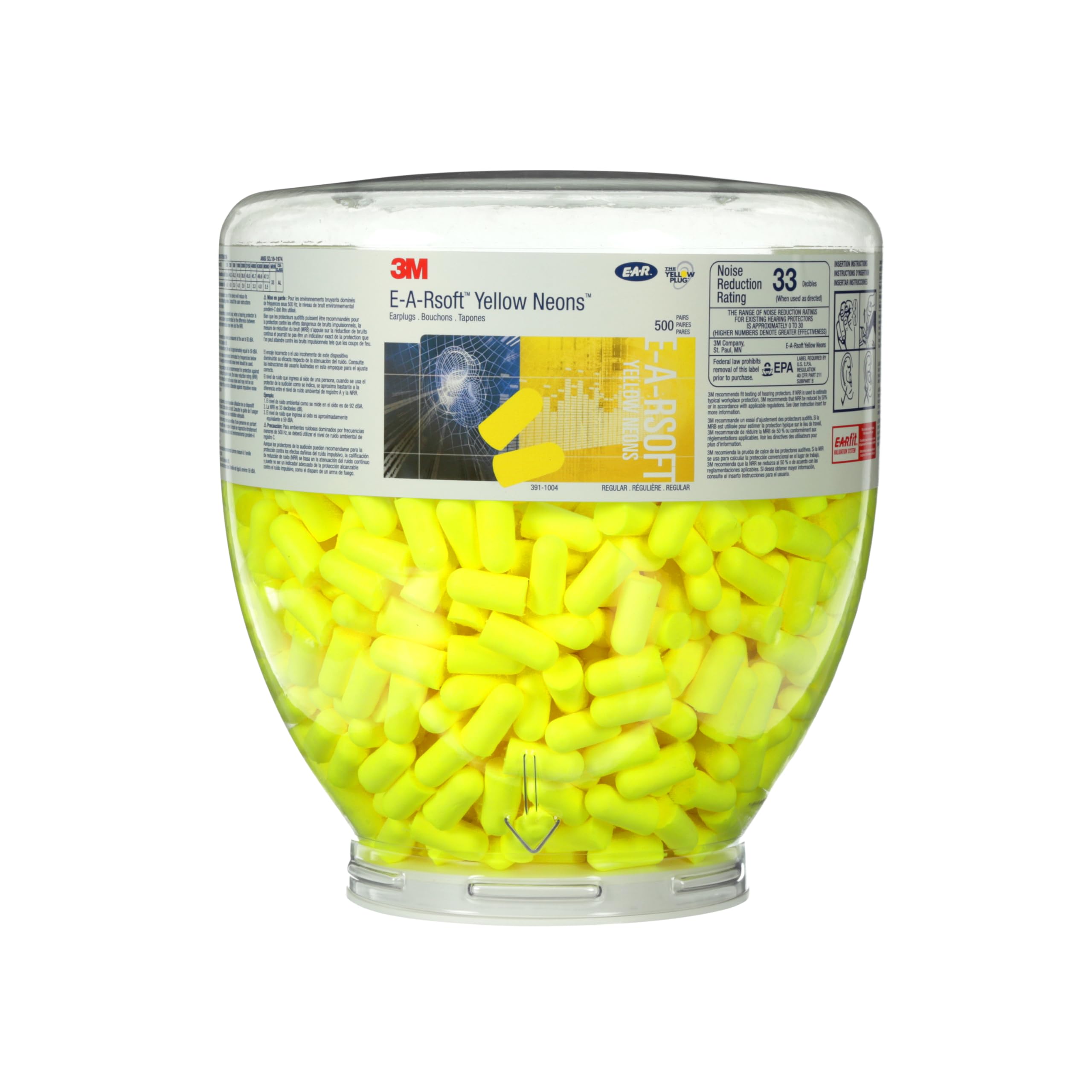 3M EAR PD01002 Soft One-Touch Protective Ear Plug Refill 34dB Disp...