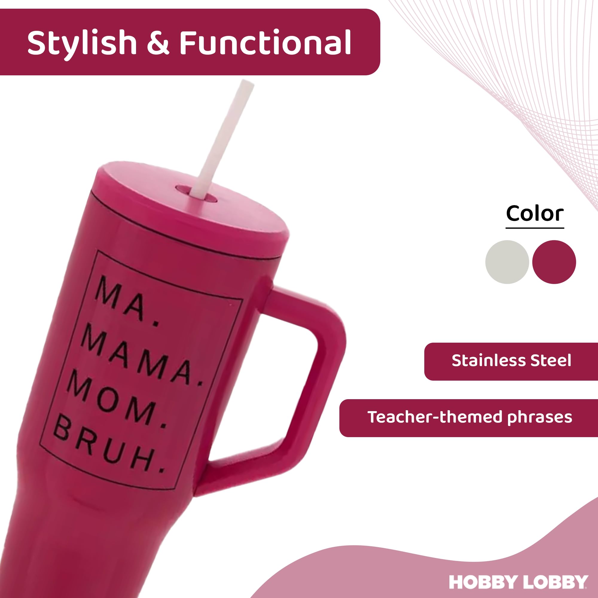 Amazon.com | Hobby Lobby Stainless Steel Mama Tumbler with Lid and