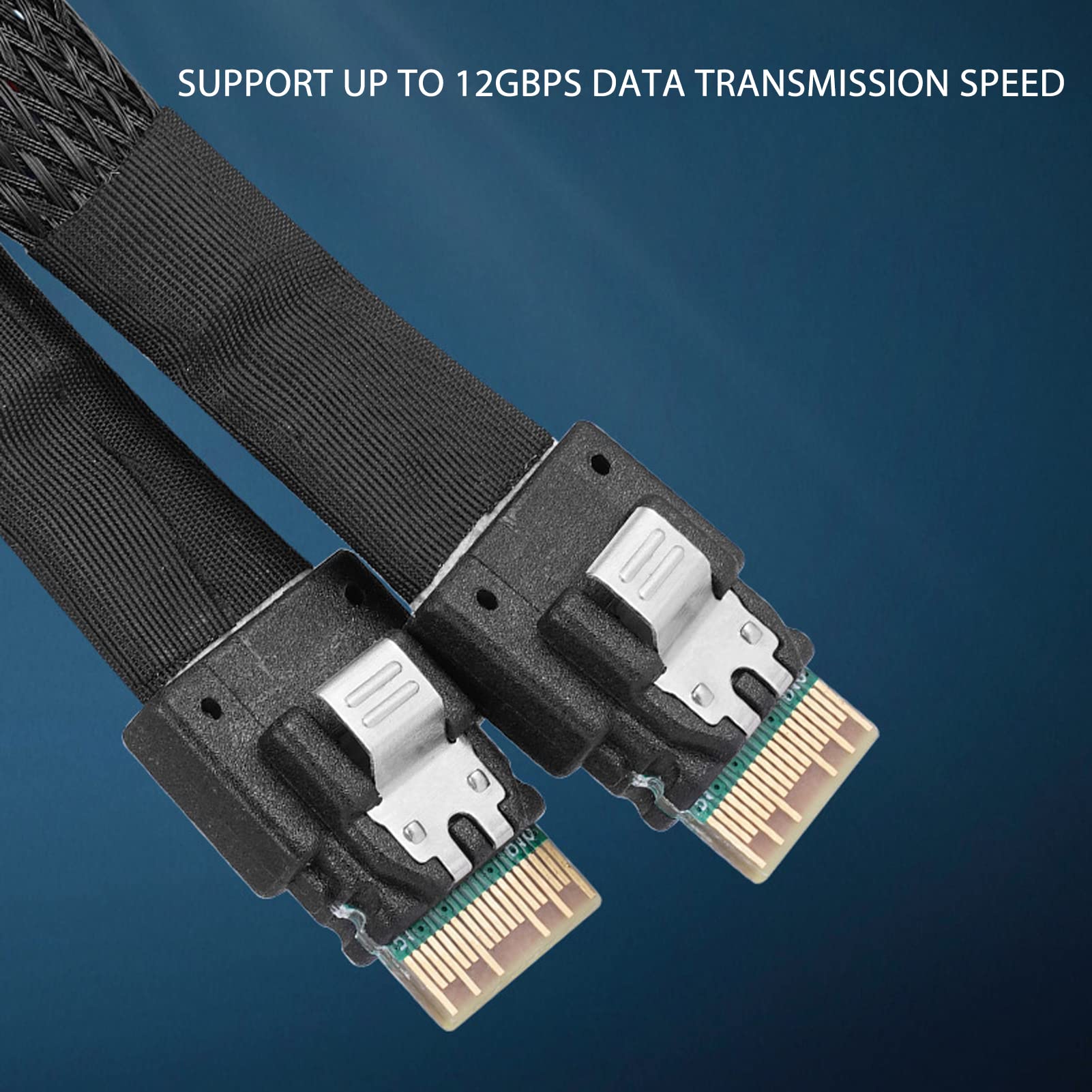 GOWENIC Slim SAS Cable, High Flexibility High Speed 12Gbps Slim SAS Cable with Gold Plated Contactors for Desktop Chassis SSD7Pin Interface (1 Meter/3.3ft)