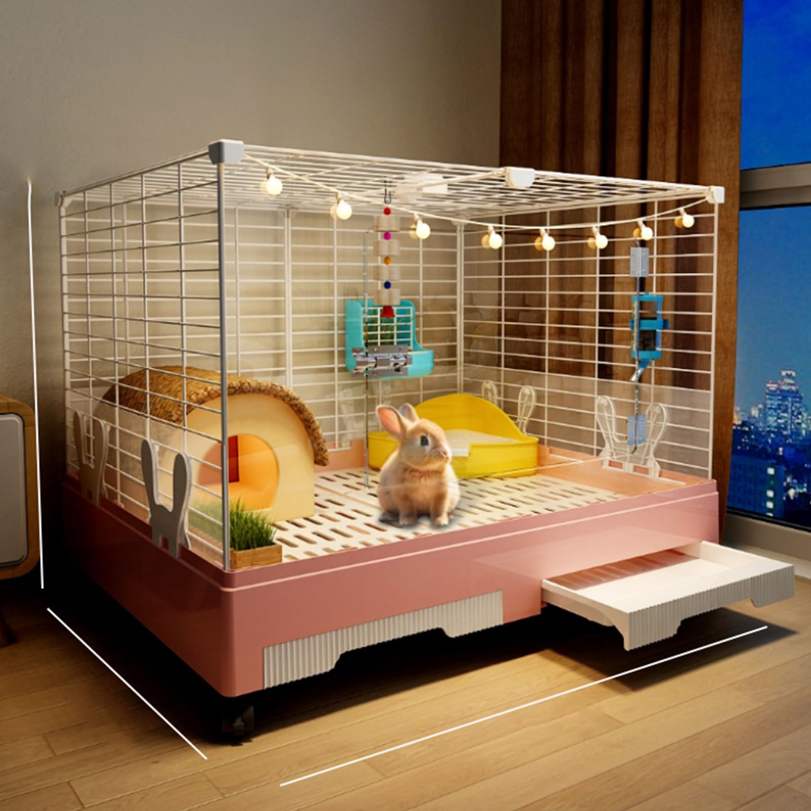 Gabbia per piccoli animali, conigliera, habitat interno per porcellini d'India, furetti, cincillà e gattini