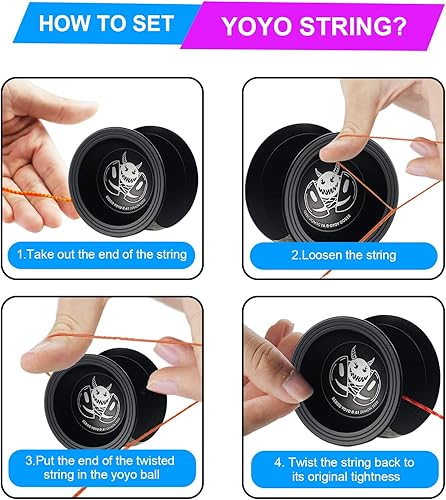 Miniatura 5 de Yoyos Responsive Yoyos Principiantes Auto Retorno Yo Yo, Aleación Profesional de Aluminio Yoyo Ball Rodamiento Insensible para principiantes e