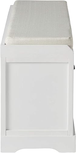 Miniatura 30 de SOFTSEA - Banco organizador de almacenamiento con 3 cajones, 3 canastas de ratán y cojín extraíble, para entrada, pasillo, sala de estar (negro)