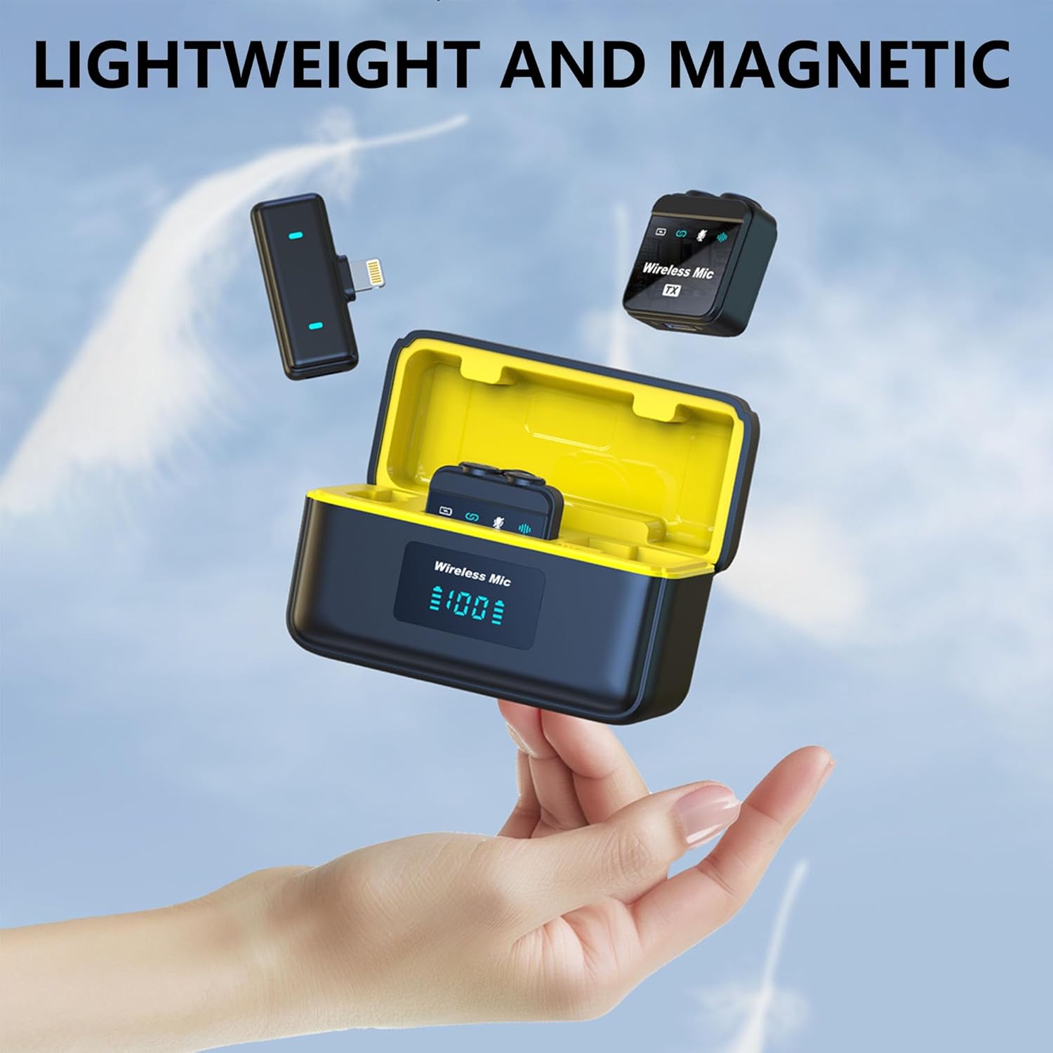 TD T9 (2 TX + 1 RX)15 piece set, Wireless Microphone with Intelligent Noise Cancelling, 30-bit Float Internal Recording, Optimized Sound, 280m Range, Microphone for iPhone, Android, Camera, Vlogs