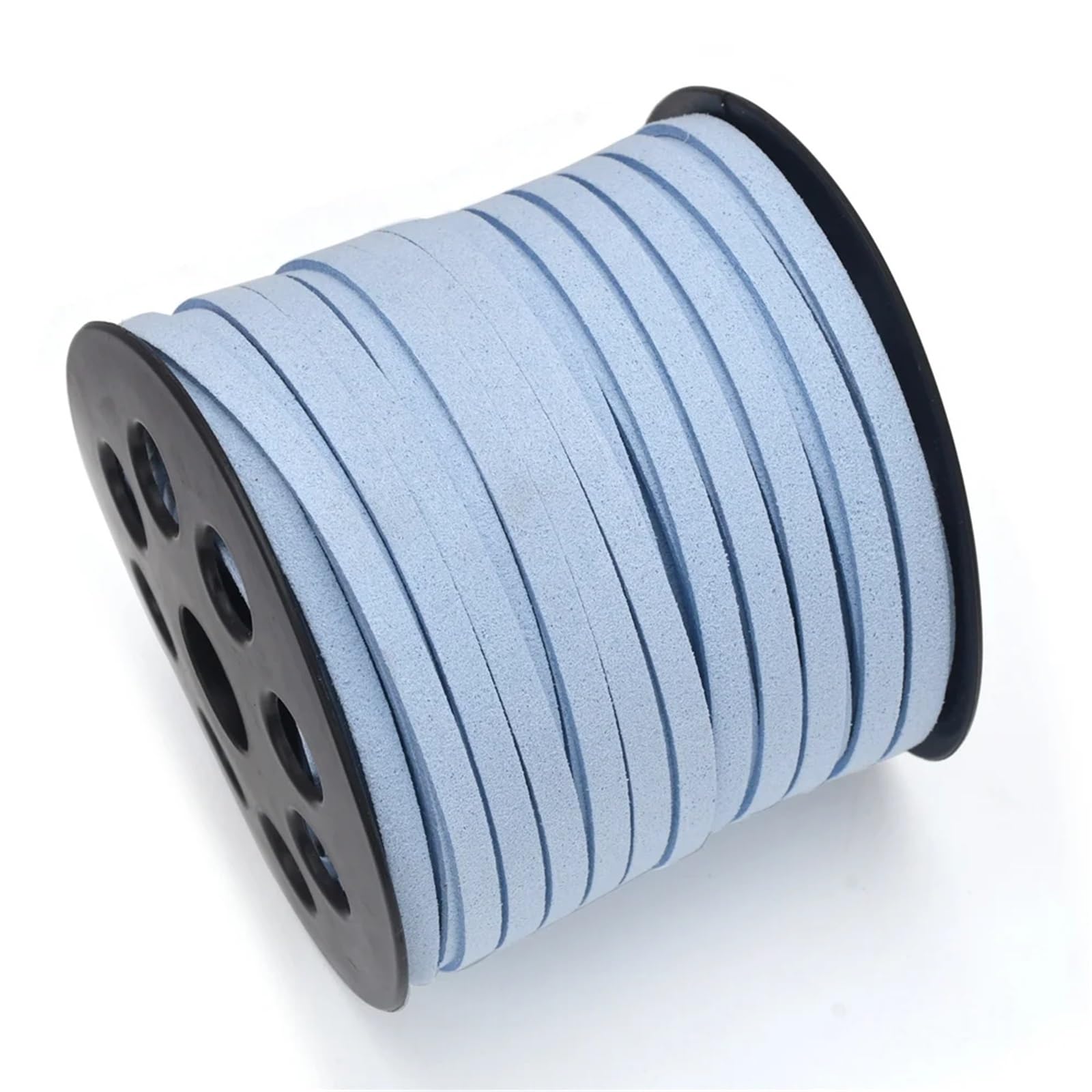 Leather Cords for Jewellery Making 2Rolls Crafts Faux Suede Cord for Jewelry Making 5mm 50 Yards Flat Vegan Leather Strings Laces Strips for Bracelets, Necklaces(Blue)