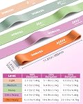 Resistance Bands for Working Out- 5 Levels with Exercise Bands, Multi-Colored Stretch Bands for Women Men, Legs, Glutes, Thighs, Yoga, Indoor & Outdoor Fitness