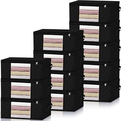 Wowangce Paquete de 12 bolsas de almacenamiento plegables para armario, contenedores de almacenamiento plegables para mantas, contenedores de disponible en Yaxa Venezuela