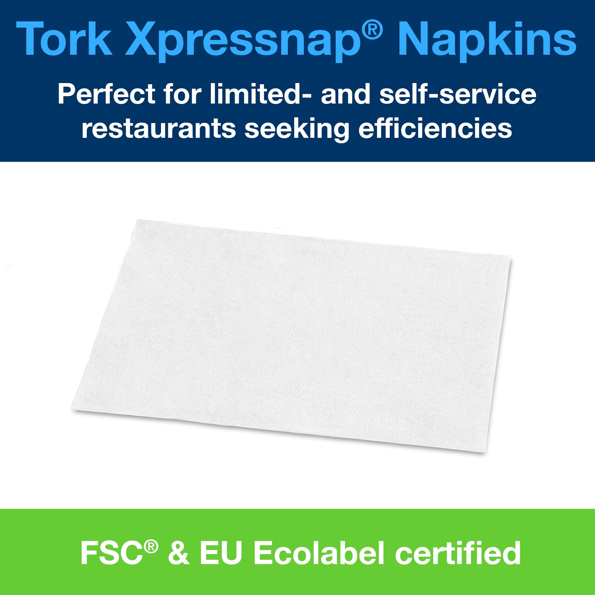 Tork 15850 Xpressnap Extra Soft Spenderserviette unbedruckt / Weiße Papierserviette für Serviettenspender N4 / 8x1000 Stück