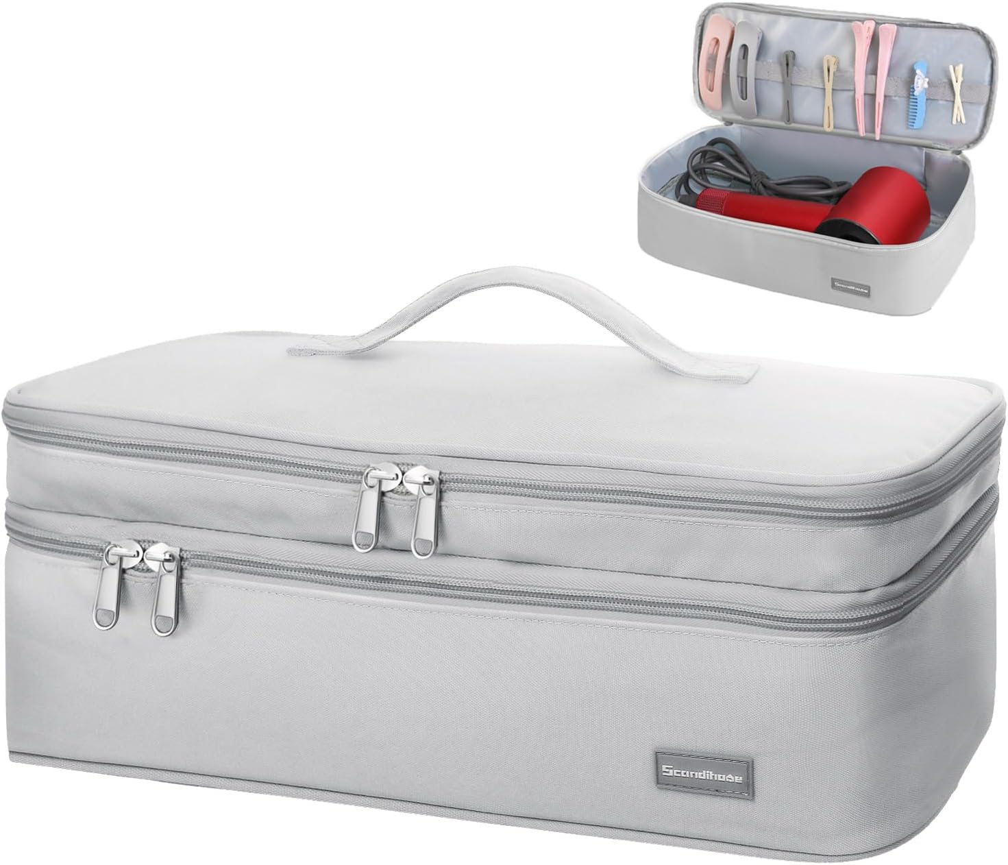 Double-Layer Travel Carrying Case Portable Storage Organizer Bag for Women, Compatible with Revlon One-Step Hair Dryer and Volumizer Hot Air Brush and Attachments Scandihome Series (Bag Only) Double-Layer Travel Carrying Case Portable Storage Organizer Bag for Women, Compatible with Revlon One-Step Hair Dryer and Volumizer Hot Air Brush and Attachments Scandihome Series (Bag Only)