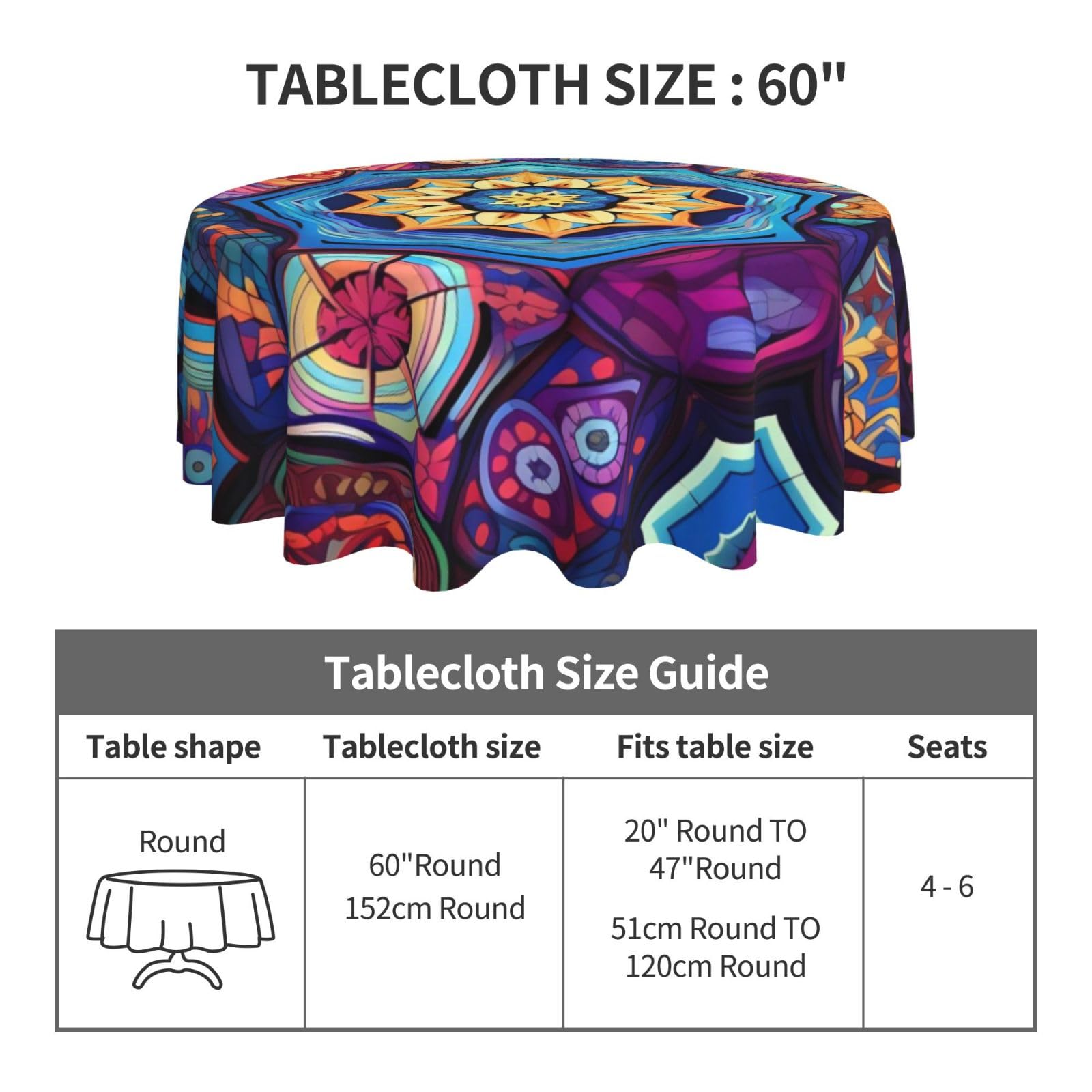 Sechseckige wasserdichte Tischdecken, 152,4 cm, schmutzabweisend, runde Abdeckungen für Hochzeit, Buffet, Bankett, Dekoration, elegantes Esstisch-Zubehör