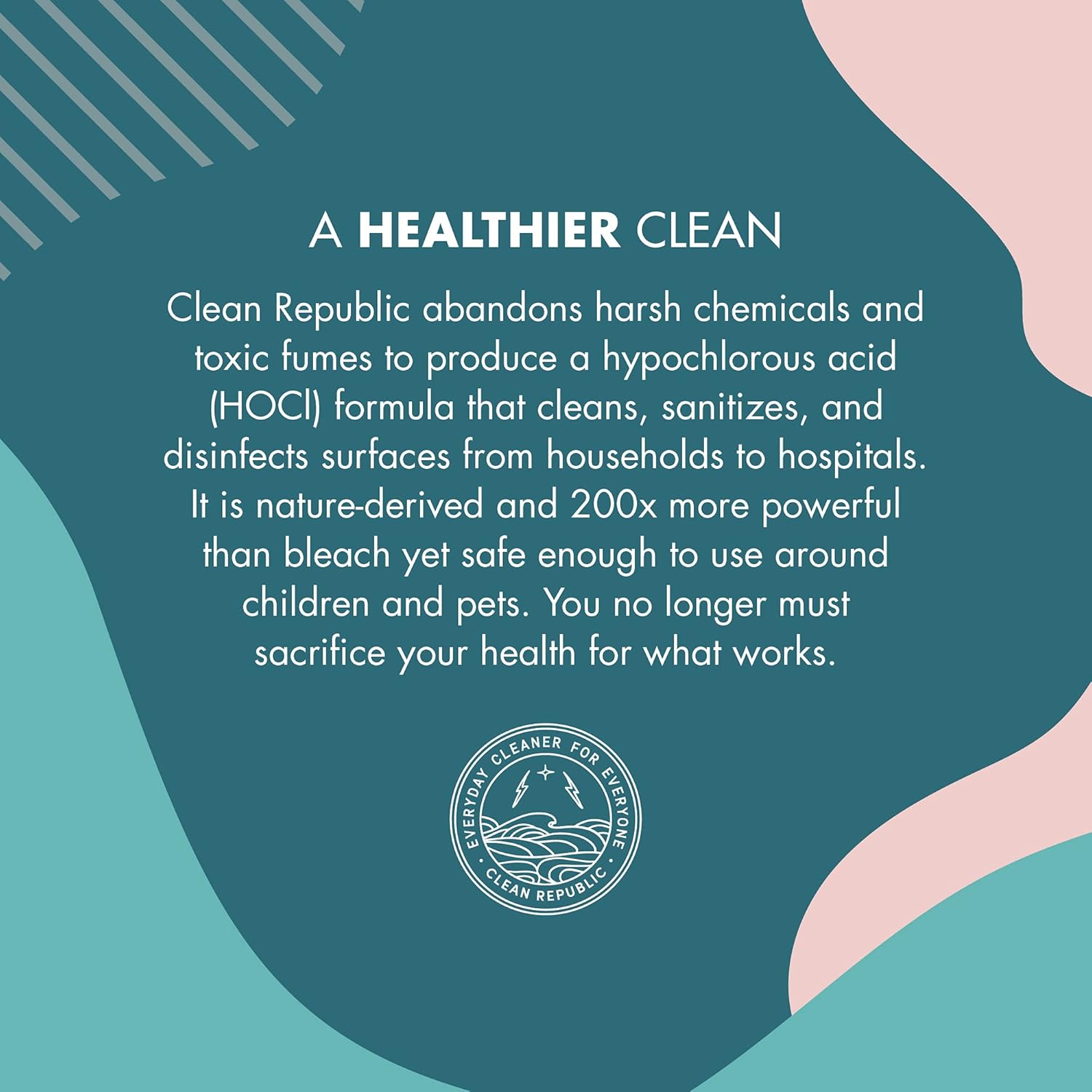Clean Republic All-Purpose Everyday Household Cleaner, Hypochlorous Acid, Multi-Surface, Non-Toxic, Safe for Kids & Pets, Unscented, 16 Oz (2 Pack): Health & Personal Care