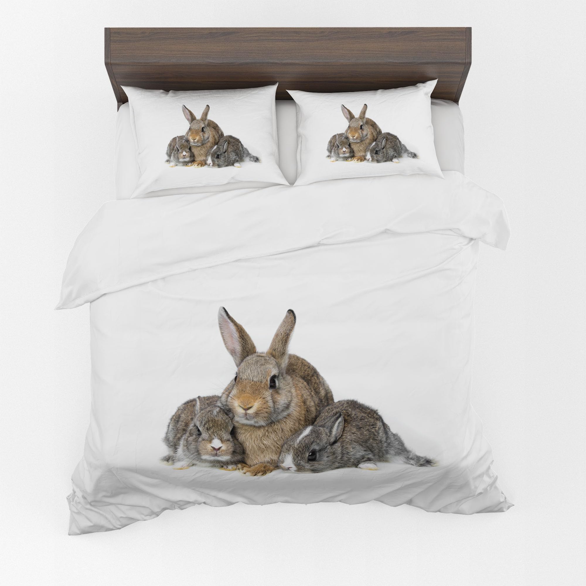 Adam Home 3D Duvet Cover Set With Pillowcases Home Bedroom Décor Digital Printed Microfiber Super King Bedding Set Made in UK|Rabbits