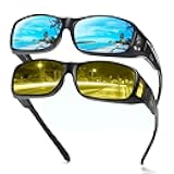 DUCO Wraparound Fitover Glasses 8953 Polarized Wear Over Night Vision Sunglasses for Men Women 8953Y-2