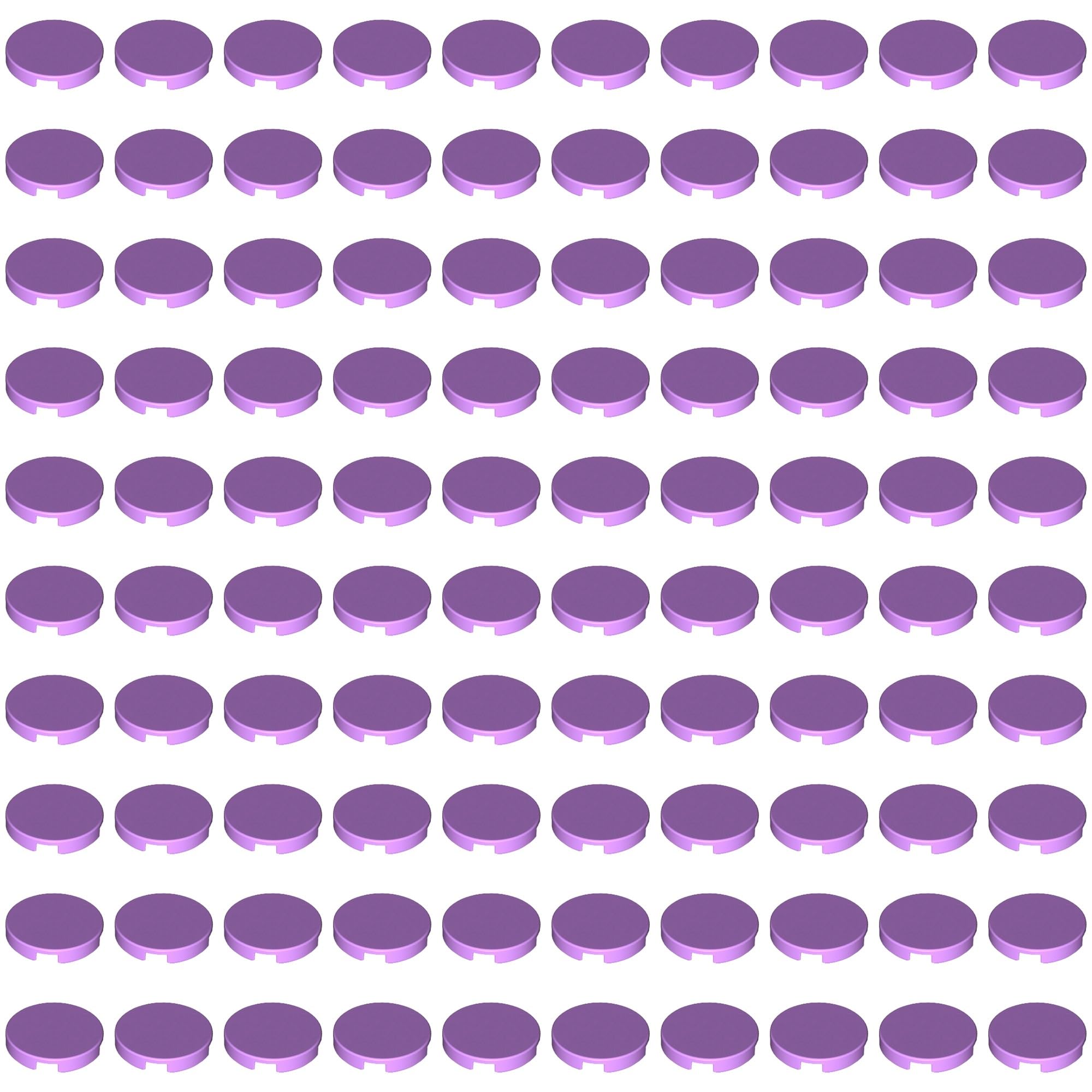 LEGO Tile, Round 2 x 2 with Bottom Stud Holder, Part 14769 (Medium Lavender, 10, Bricks)