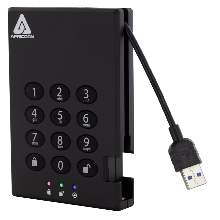 Apricorn(アプリコーン)　A25-3PL256-S8000(R2) Amazon.com: Apricorn 500GB Aegis Padlock USB 3.0 256-bit AES