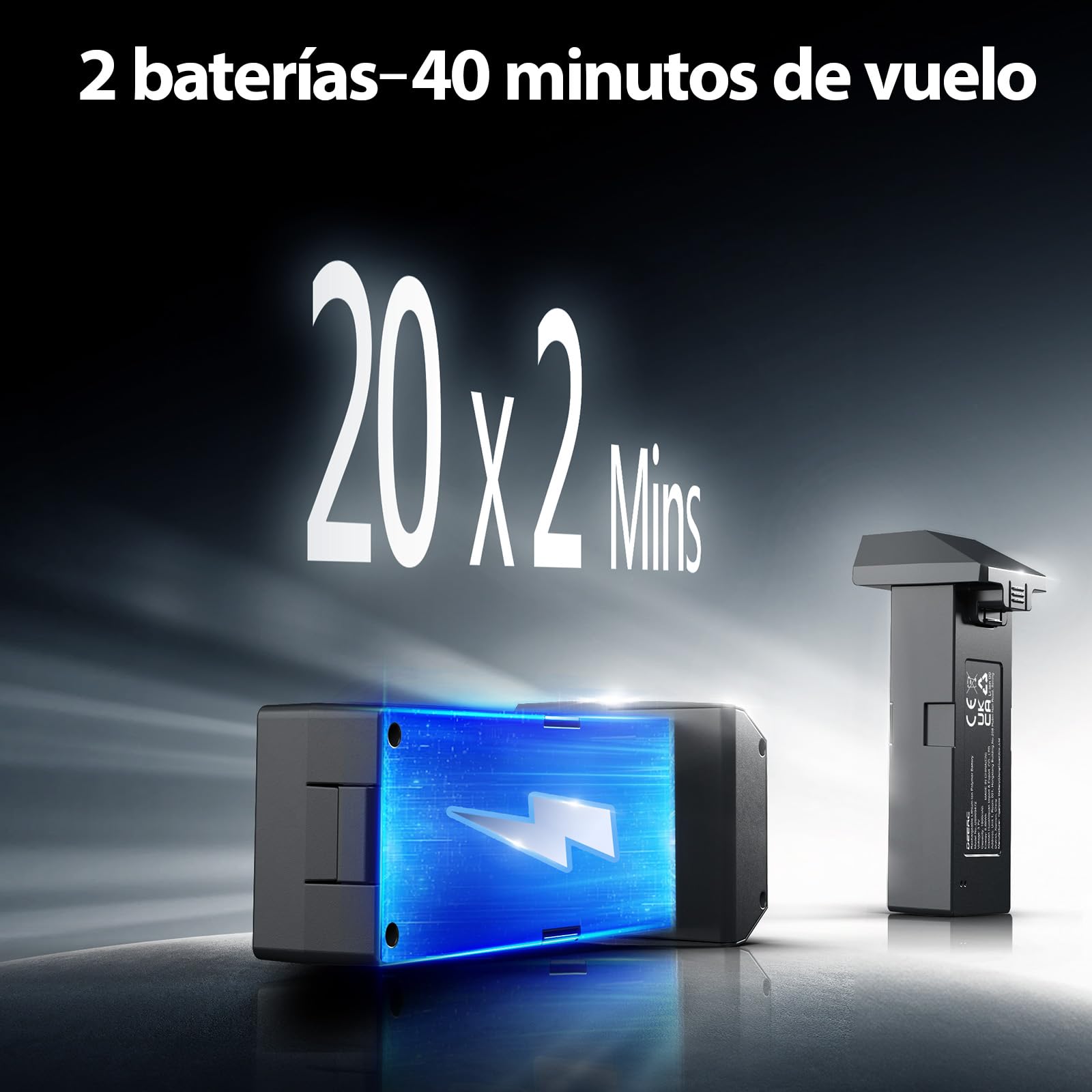 DEERC D25 Drone con Cámara 4K para Niños y Adultos, Transmisión 5G, Cuadricóptero RC Plegable, Juguete Compacto con Motor sin Escobillas, Mantenimiento de Altitud, Giros 3D, 2 Baterías