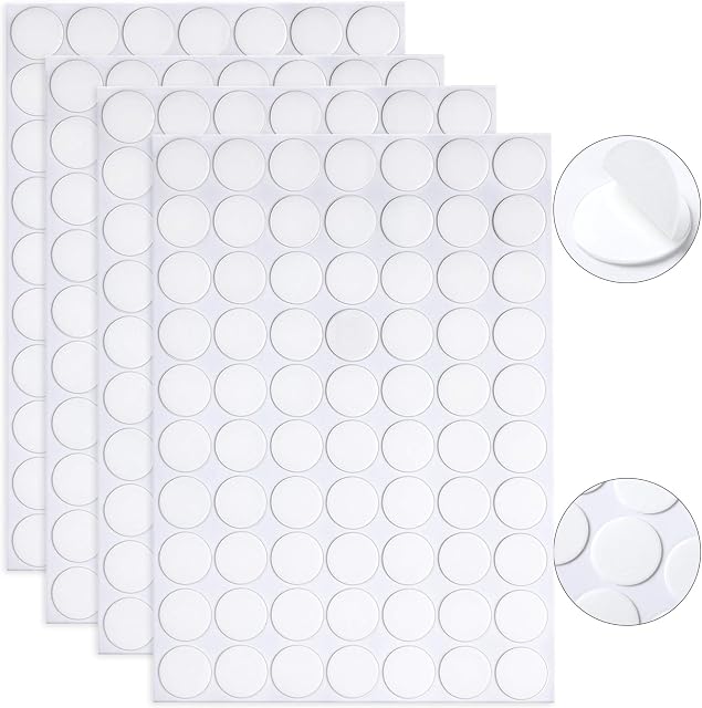 JANYUN 280 PCS Double-Sided Adhesive Tape Stickers Removable Round Putty Clear Sticky Tack No Trace Super Sticky Putty Waterproof Small Stickers for Christmas Festival Decoration(20mm)