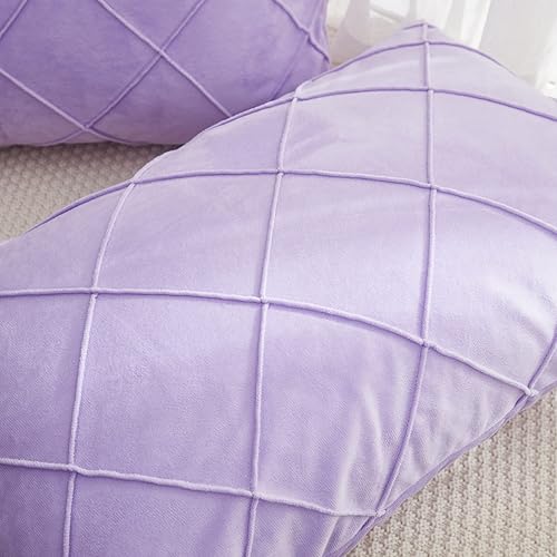 Miniatura 4 de JAUXIO Paquete de 2 fundas de almohada plisadas de terciopelo cristalino con diamantes para decoración del hogar con cierre de cremallera oculto