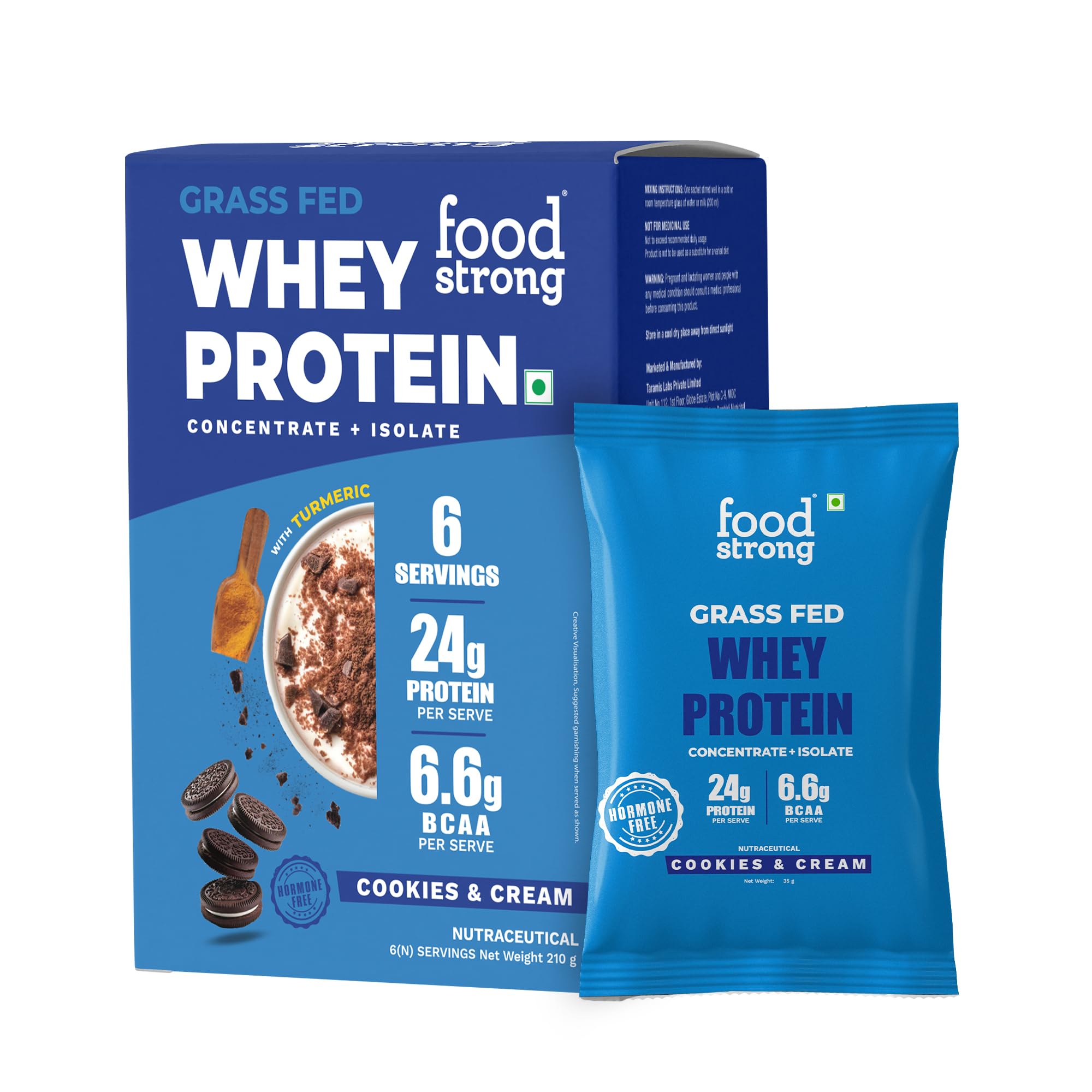 Foodstrong Whey Protein Powder (Concentrate + Isolate), 100%