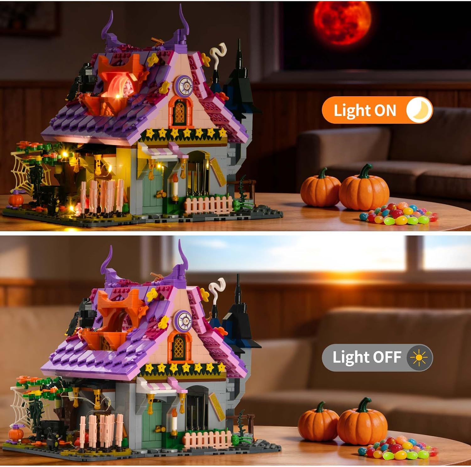 Halloween Haunted House Building Blocks Set 1202 PCS for Adults 14+ image 4