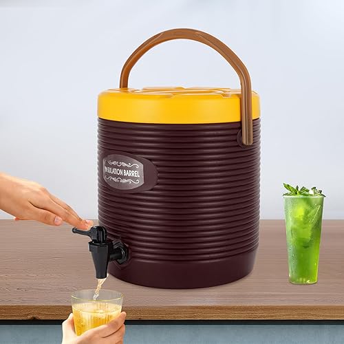 Miniatura 9 de Dispensador de bebidas frías y calientes, dispensador de bebidas aislado de 3.4 galones con grifo, cubo de acero inoxidable para bebidas frías y
