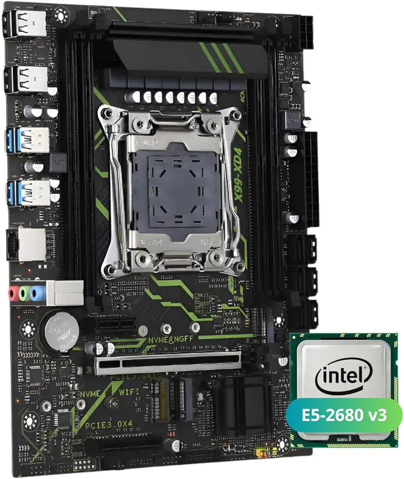 QUASAR Kit Upgrade Placa-Mãe X99 XD4 2.0 Chipset C612, Suporte 128GB, Compatível Win 11 e TPM 2.0 + Processador Xeon E5-2680v3 (Placa + Xeon)