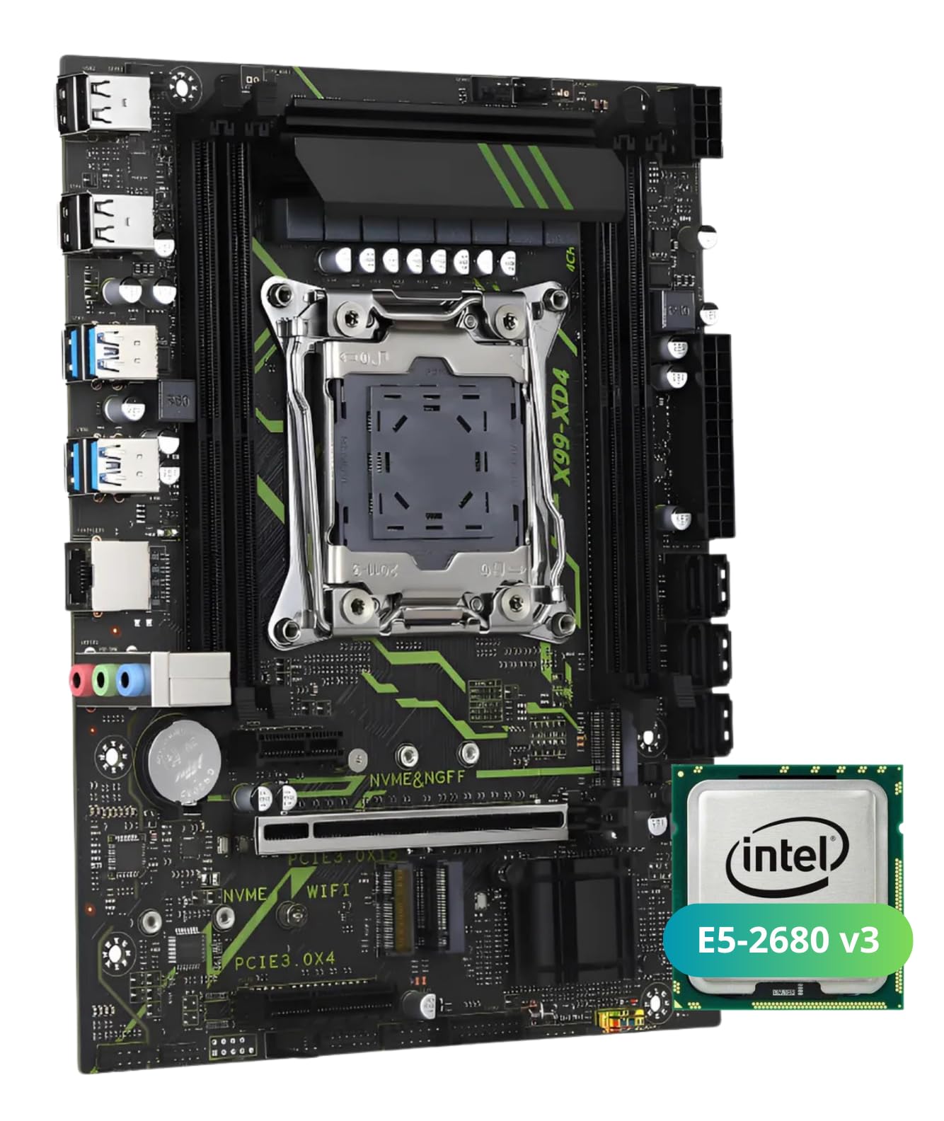 QUASAR Kit Upgrade Placa-Mãe X99 XD4 2.0 Chipset C612, Suporte