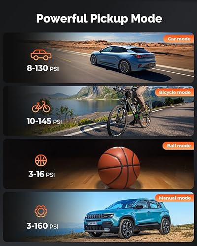 Miniatura 3 de ZEPHYR S3 - Inflador de neumáticos, compresor de aire portátil con batería de 7800 mAh y ciclo de trabajo 100%, bomba de aire para automóviles, SUV,