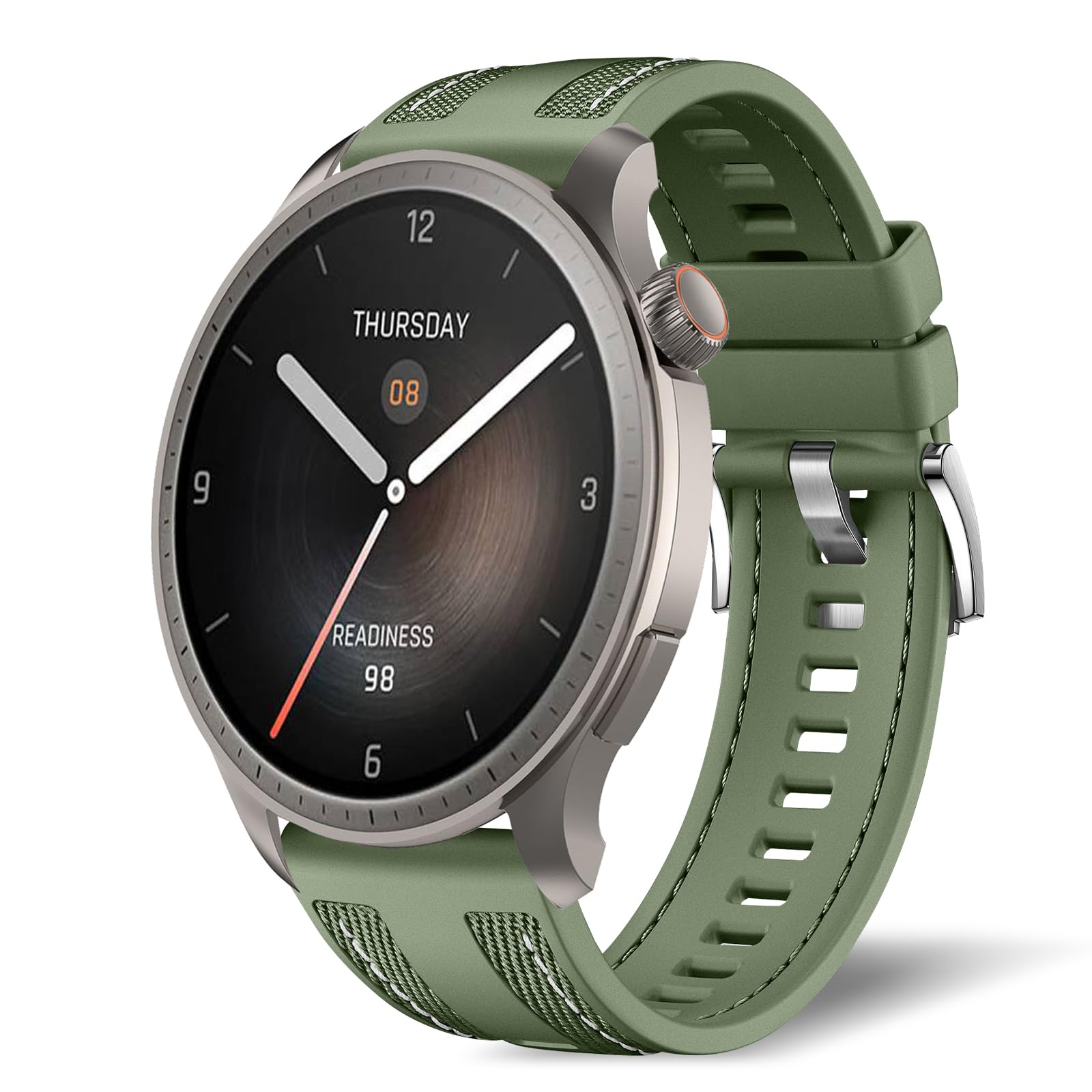22mm Correa para Amazfit Balance 3/2/1/Ultra/Cheetah 2 Ultra/Bip Max/6/5/Active MAX, Silicona Complejo Nylon Trenzada Pulsera de Repuesto Band para Amazfit T-Rex 3 Pro 48mm/GTR 4/3 Pro-Verde