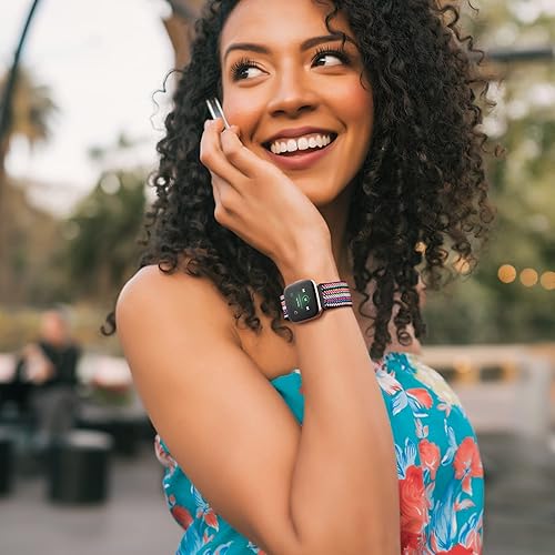 Miniatura 8 de Witzon Bandas elásticas compatibles con Fitbit Versa 2  VersaVersa Lite, tela de nailon de bucle suave, correas de repuesto elásticas transpirables
