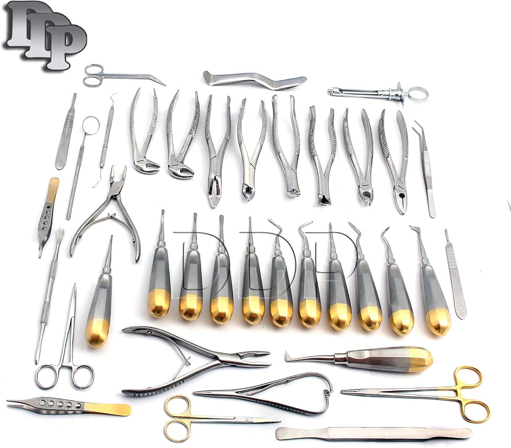 New Premium German Grade 38 PCS Dental Extraction EXTRACTING Elevator FORCEP Dental Instruments (All in ONE Set of 38 PCS) — 사진 1