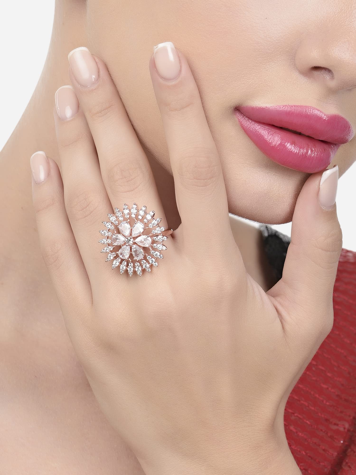Cubic Zirconia Statement Ring for Women