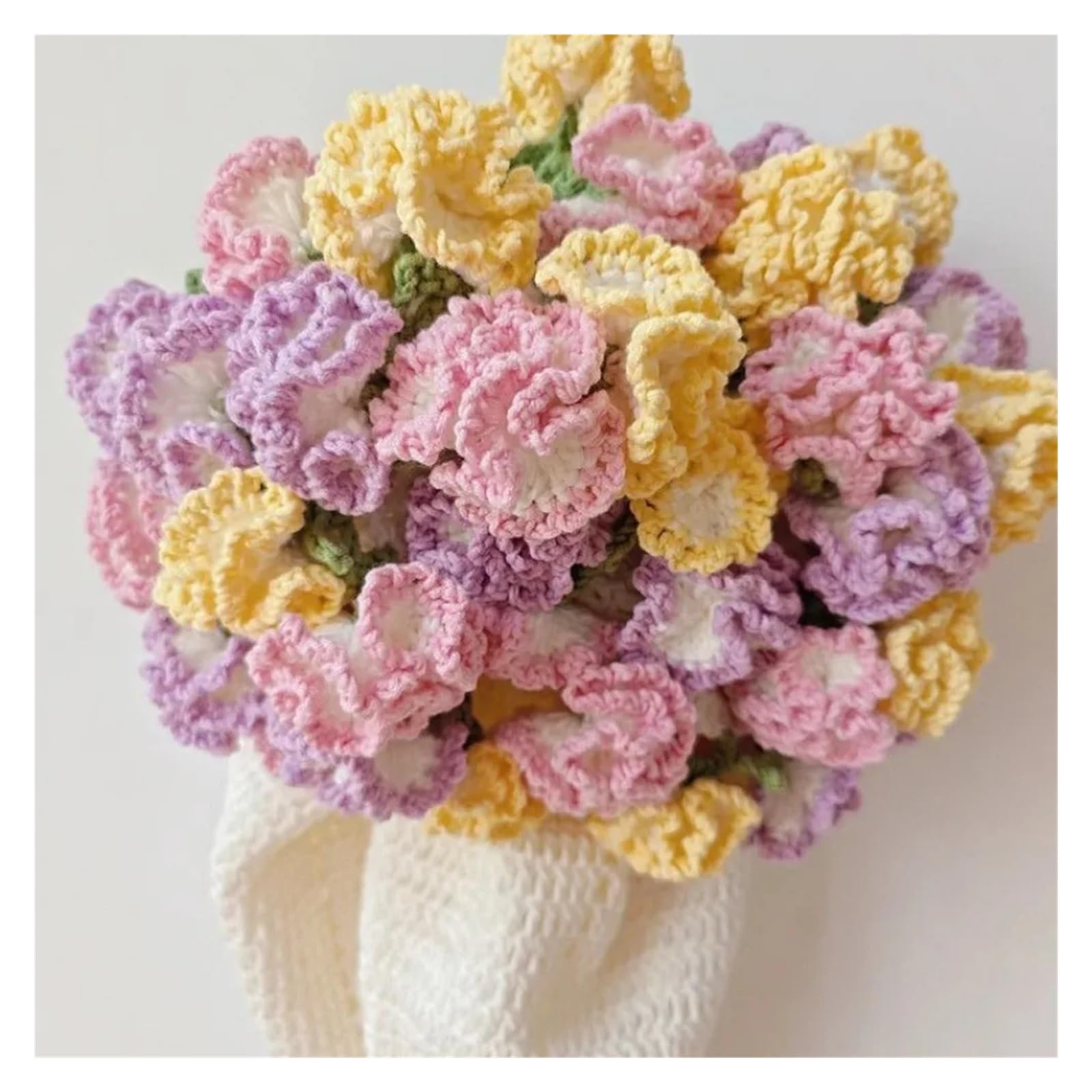 TRRYUIP Bouquet Blanket 1PC Crochet Rose Bouquet Blanket Finished Flower Sunflower Carnation DIY Craft Artificial Knitted(Color 4)