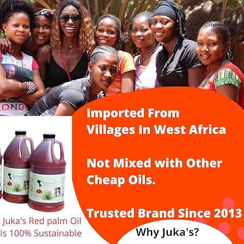 Miniatura 21 de Aceite de palma roja de Juka (100% orgánico y natural de África) (16.9 onzas líquidas)