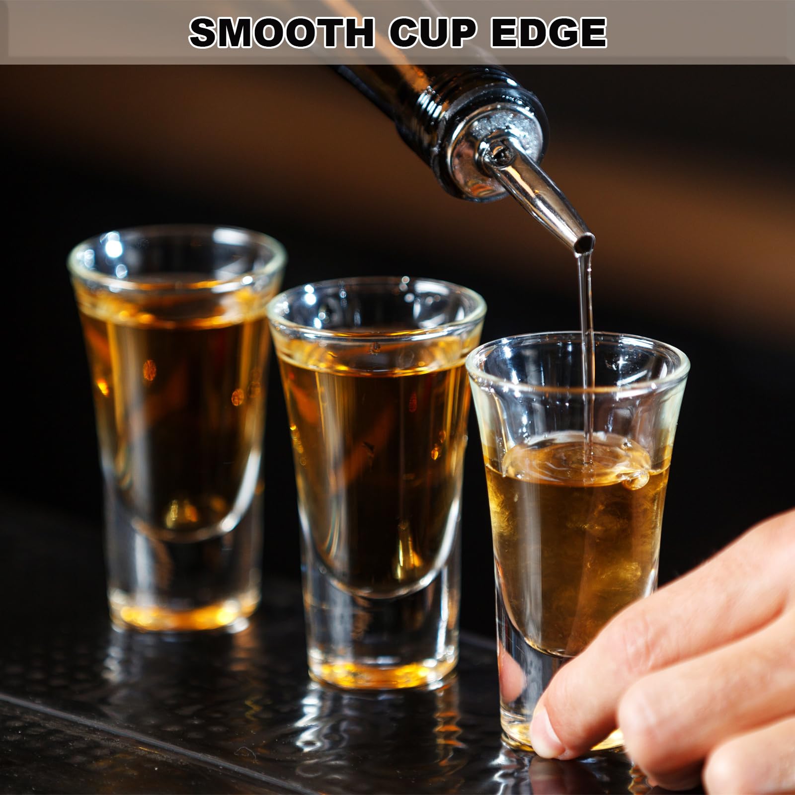 SHUESS Lot de 36 verres à shot transparents avec base lourde - Verre à shot en cristal transparent avec base épaisse - Verres à shot pour whisky, brandy, vodka, rhum et fête à la maison