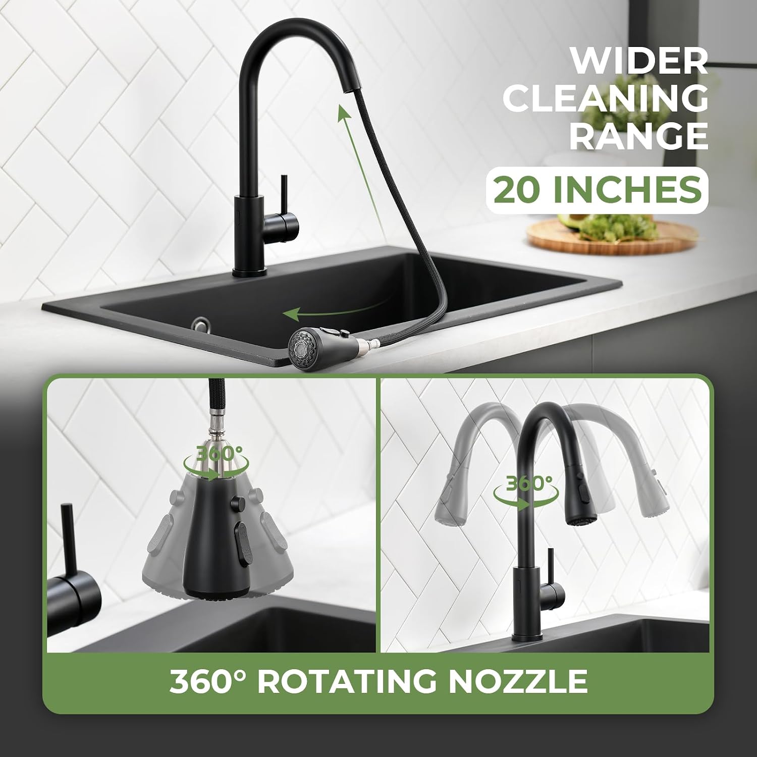  Touchless Kitchen Faucet with Pull Down Sprayer, Matte Black thumbnail