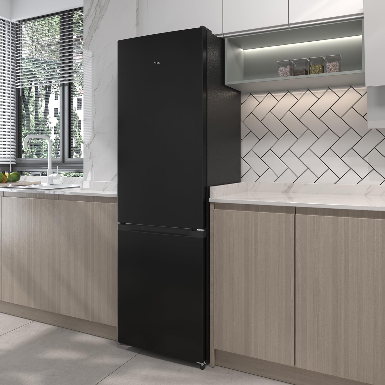 CHIQ Réfrigérateur Congélateur Bas FBM260L 262L Low Frost Acier Inoxydable Portes Réversibles 39 dB