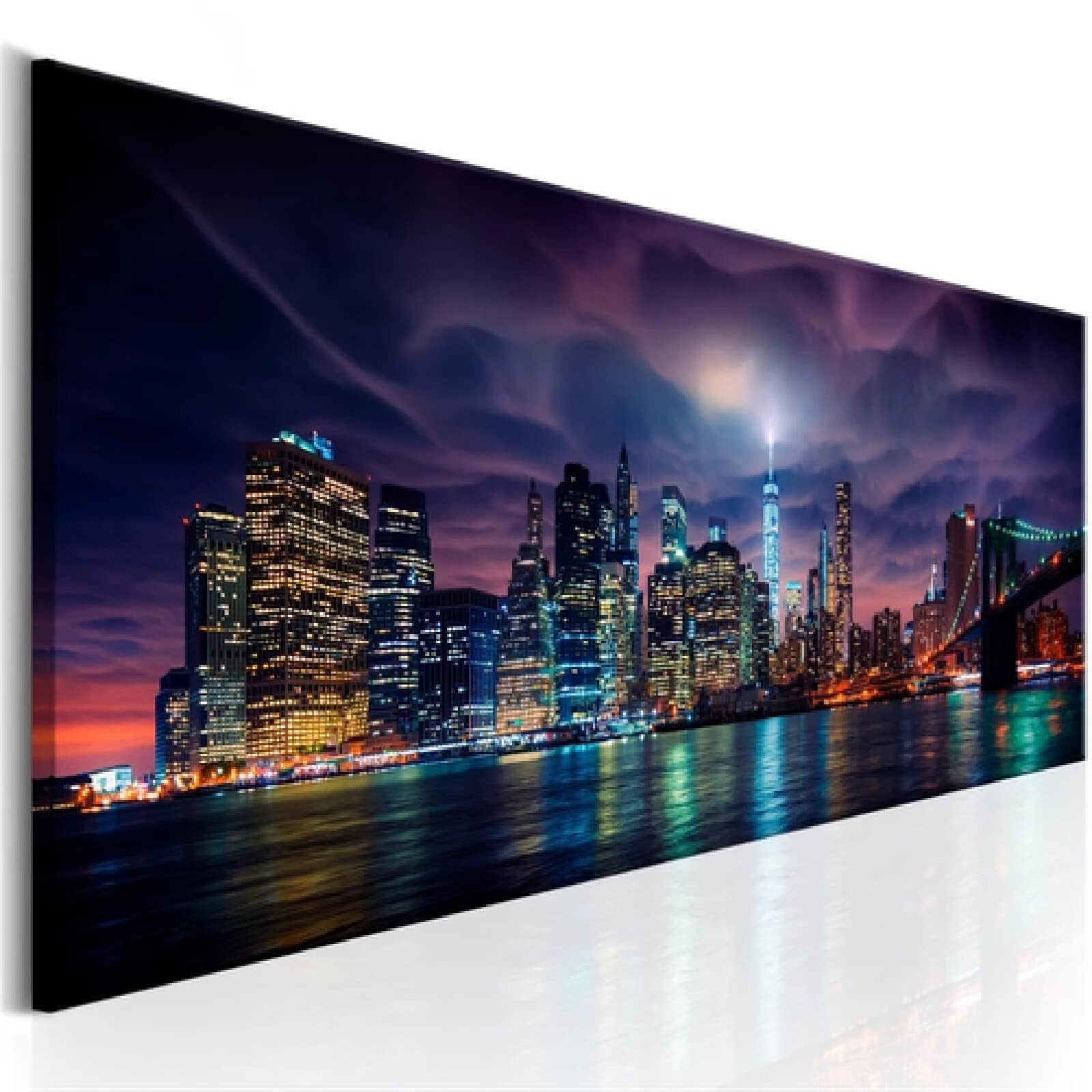 Diamond Painting New York dunkle Stadt, 5D Diamant Painting Bilder Set, DIY Diamond Painting Vollbohrer, Groß Diamant Painting für Erwachsene Kinder, Mosaikherstellung Leinwand Wanddekoration 90x180cm