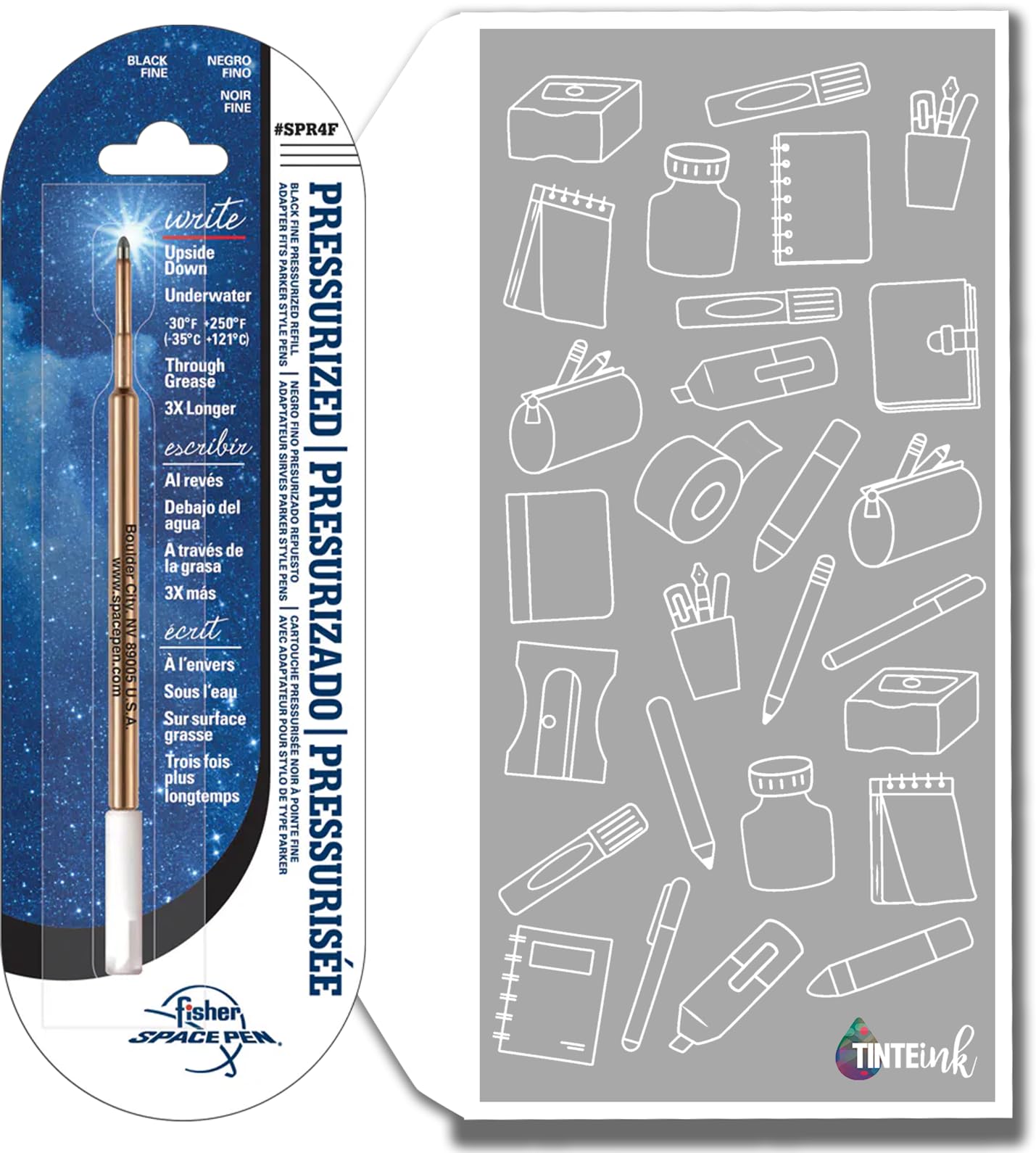 Fisher Space Pen Refill Black Ink 1,2,3 Fine, Medium or Broad Refills, Pressurised Refills Writes Underwater, on Wet Paper, Grease and Upside Down! (1, Fine)
